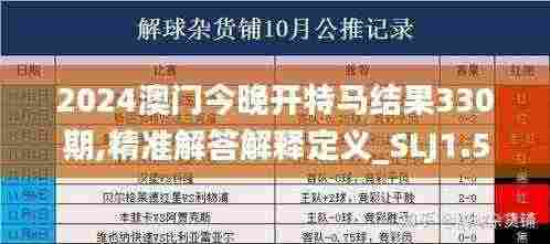 2024澳门今晚开特马结果330期,精准解答解释定义_SLJ1.59
