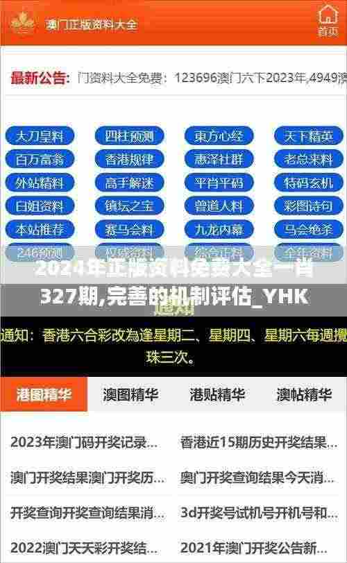 2024年正版资料免费大全一肖327期,完善的机制评估_YHK2.79