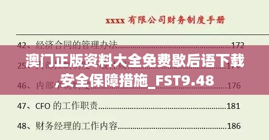 澳门正版资料大全免费歇后语下载,安全保障措施_FST9.48