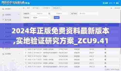 2024年正版免费资料最新版本,实地验证研究方案_ZCU9.41