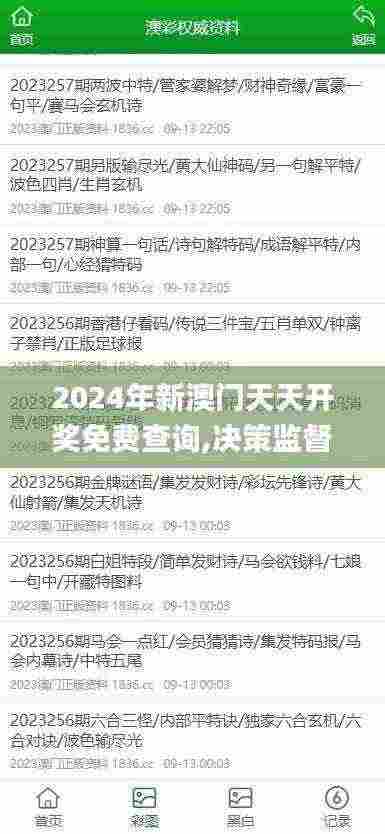 2024年新澳门天天开奖免费查询,决策监督资料_CIU19.7