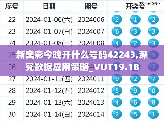 新奥彩今晚开什么号码42243,深究数据应用策略_VUT19.18