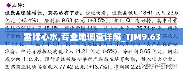 雷锋心水,专业地调查详解_TJM9.63