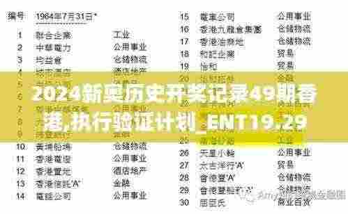 2024新奥历史开奖记录49期香港,执行验证计划_ENT19.29