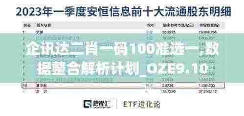 企讯达二肖一码100准选一,数据整合解析计划_OZE9.10