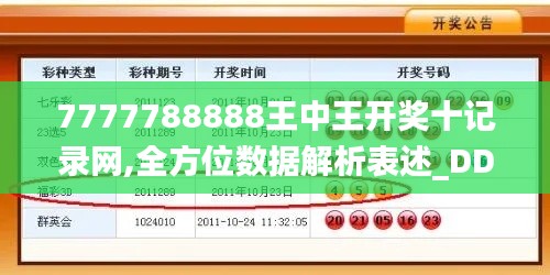 7777788888王中王开奖十记录网,全方位数据解析表述_DDR9.26