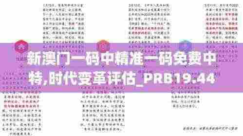 新澳门一码中精准一码免费中特,时代变革评估_PRB19.44