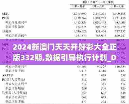 2024新澳门天天开好彩大全正版332期,数据引导执行计划_DUO2.46