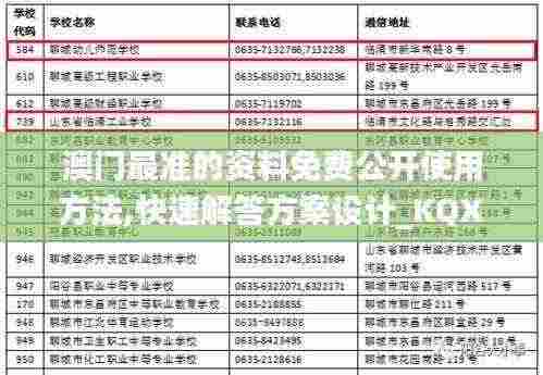 澳门最准的资料免费公开使用方法,快速解答方案设计_KQX19.5