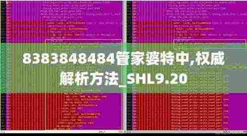 8383848484管家婆特中,权威解析方法_SHL9.20