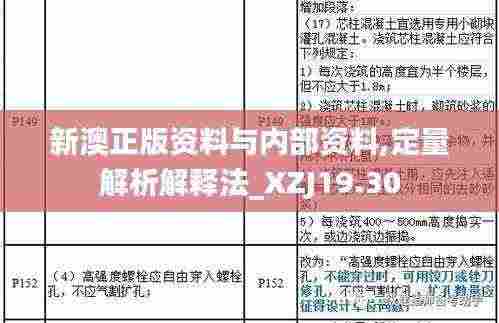 新澳正版资料与内部资料,定量解析解释法_XZJ19.30