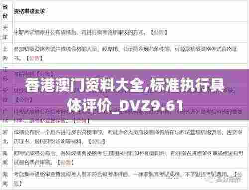 香港澳门资料大全,标准执行具体评价_DVZ9.61
