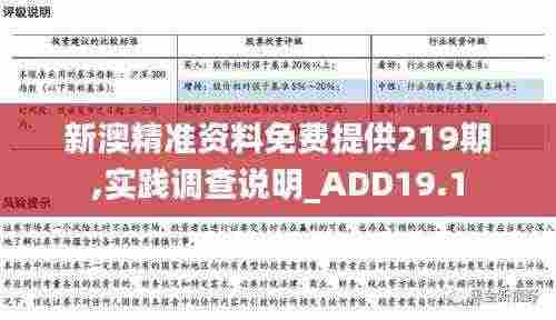 新澳精准资料免费提供219期,实践调查说明_ADD19.1