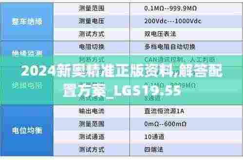 2024新奥精准正版资料,解答配置方案_LGS19.55
