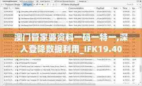 澳门管家婆资料一码一特一,深入登降数据利用_IFK19.40
