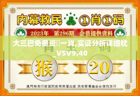 大三巴免费资枓一肖,实证分析详细枕_VSV9.40