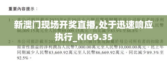 新澳门现场开奖直播,处于迅速响应执行_KIG9.35