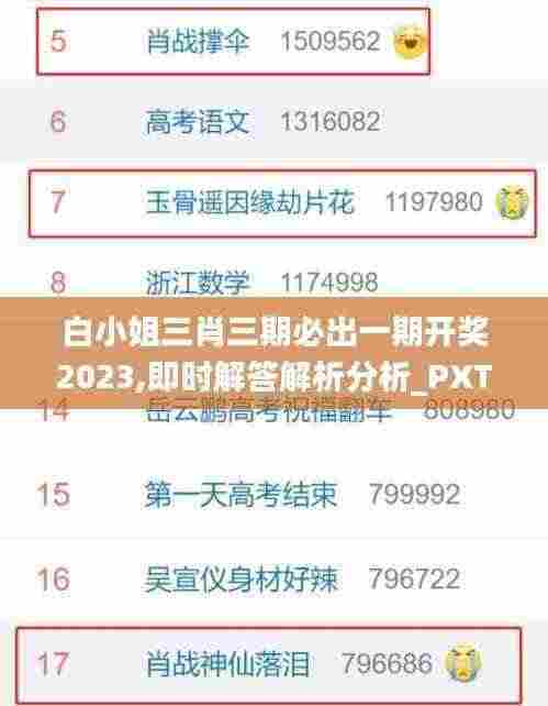 白小姐三肖三期必出一期开奖2023,即时解答解析分析_PXT19.20