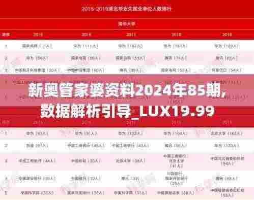 新奥管家婆资料2024年85期,数据解析引导_LUX19.99