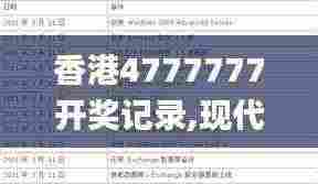 香港4777777开奖记录,现代化解析定义_YJZ19.99