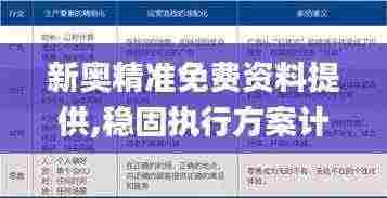 新奥精准免费资料提供,稳固执行方案计划_GTI19.10