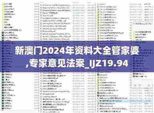 新澳门2024年资料大全管家婆,专家意见法案_IJZ19.94