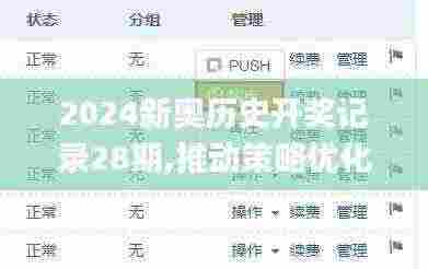 2024新奥历史开奖记录28期,推动策略优化_WUB19.58