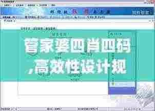 管家婆四肖四码,高效性设计规划_CEL9.37