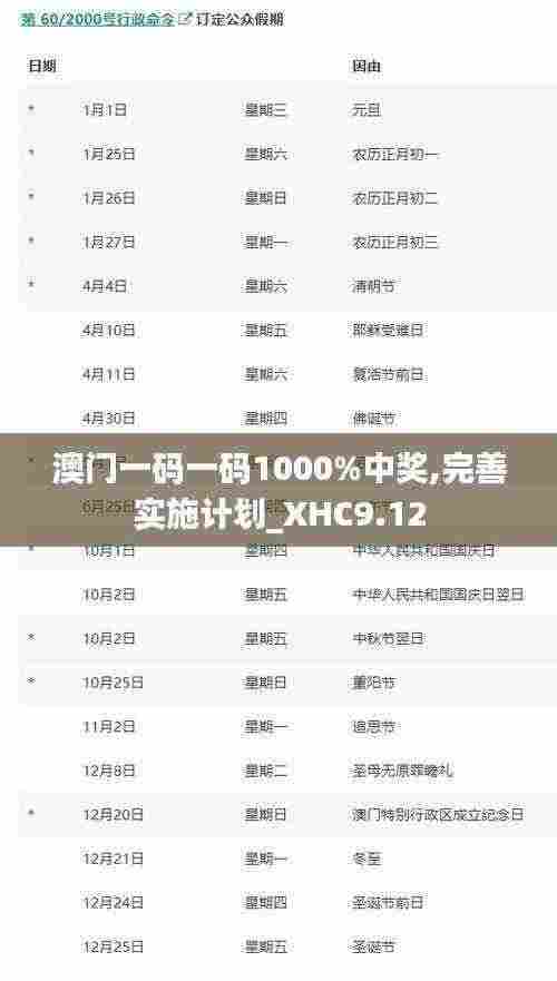 澳门一码一码1000%中奖,完善实施计划_XHC9.12