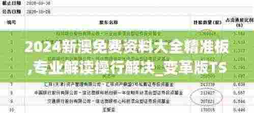 2024新澳免费资料大全精准板,专业解读操行解决_变革版TSN5.97