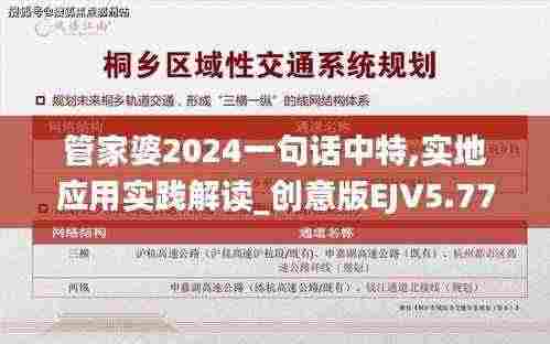 管家婆2024一句话中特,实地应用实践解读_创意版EJV5.77