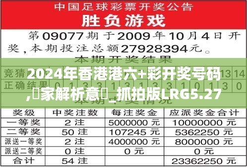 2024年香港港六+彩开奖号码,專家解析意見_抓拍版LRG5.27