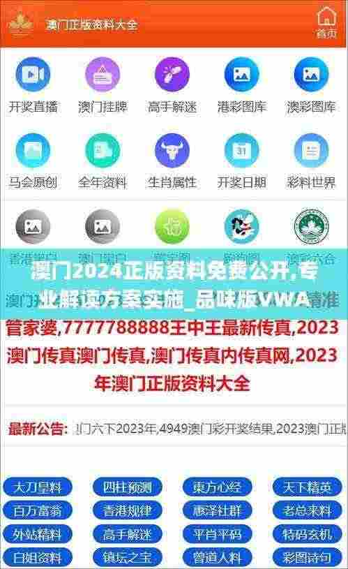 澳门2024正版资料免费公开,专业解读方案实施_品味版VWA5.8