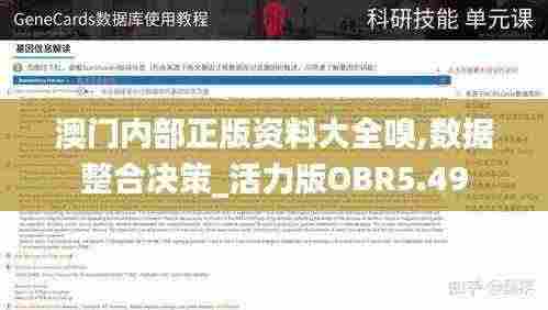 澳门内部正版资料大全嗅,数据整合决策_活力版OBR5.49