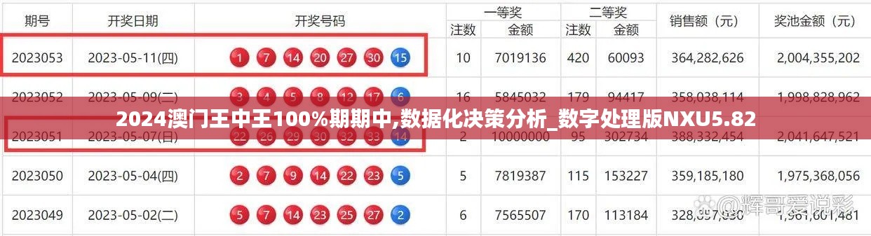2024澳门王中王100%期期中,数据化决策分析_数字处理版NXU5.82