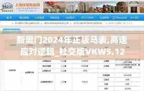 新奥门2024年正版马表,高速应对逻辑_社交版VKW5.12