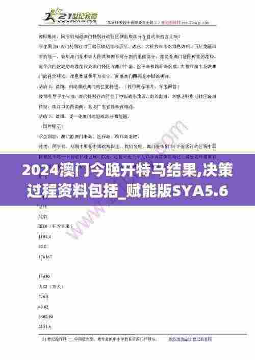2024澳门今晚开特马结果,决策过程资料包括_赋能版SYA5.68