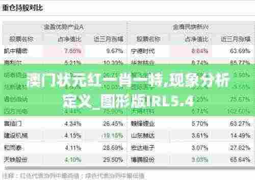 澳门状元红一肖一特,现象分析定义_图形版IRL5.4