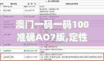 澳门一码一码100准确AO7版,定性解析明确评估_丰富版RZM5.4