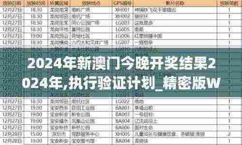 2024年新澳门今晚开奖结果2024年,执行验证计划_精密版WTG5.90