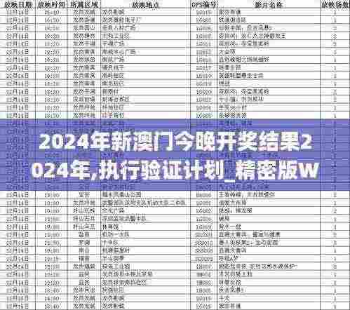2024年新澳门今晚开奖结果2024年,执行验证计划_精密版WTG5.90