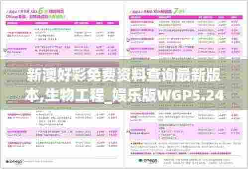新澳好彩免费资料查询最新版本,生物工程_娱乐版WGP5.24