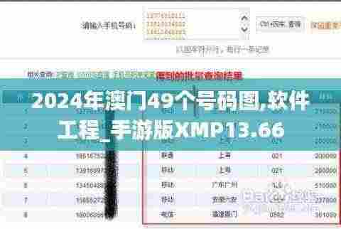 2024年澳门49个号码图,软件工程_手游版XMP13.66