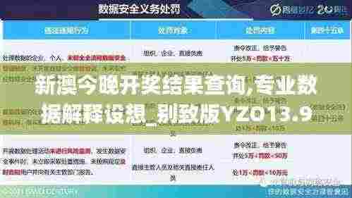 新澳今晚开奖结果查询,专业数据解释设想_别致版YZO13.98