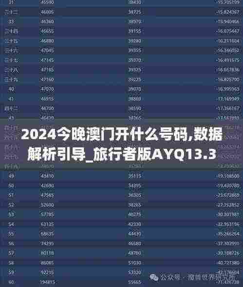 2024今晚澳门开什么号码,数据解析引导_旅行者版AYQ13.37