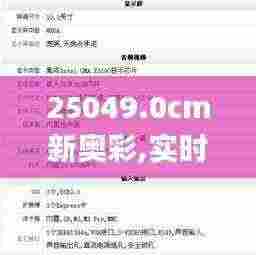 25049.0cm新奥彩,实时处理解答计划_优雅版CRP13.40