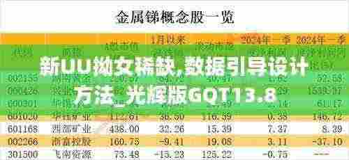 新UU拗女稀缺,数据引导设计方法_光辉版GQT13.8