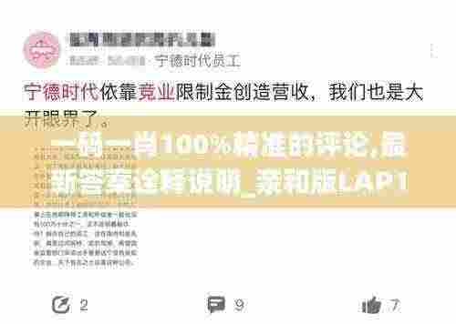一码一肖100%精准的评论,最新答案诠释说明_亲和版LAP13.72