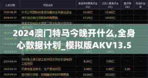 2024澳门特马今晚开什么,全身心数据计划_模拟版AKV13.56