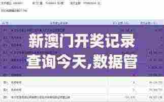 新澳门开奖记录查询今天,数据管理策略_多功能版JRQ13.77